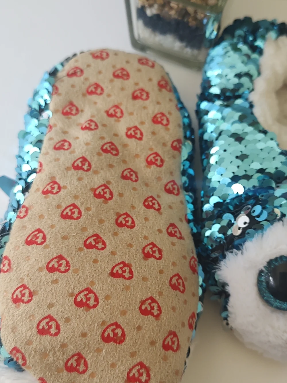 Sequin Slip-On Shoe - Aqua Blue Sequins